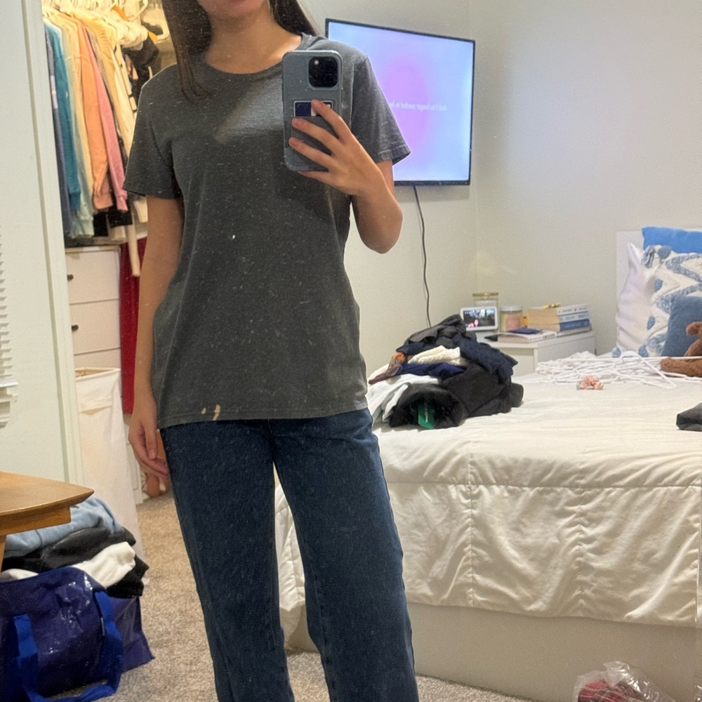solid grey relaxed fit tee